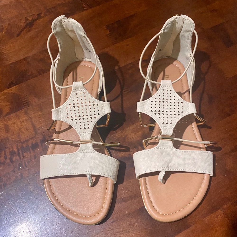 Cute and Classy Ivory Sandals by Nicole, 6-1/2 M